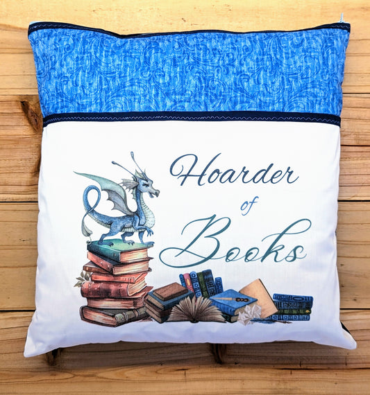 Hoarder of Books Book Pillow With Pocket