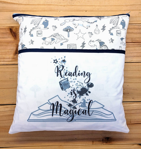 Reading Is Magical Book Pillow With Pocket