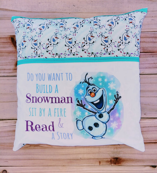 Do you want to build a snowman Reading Pillow